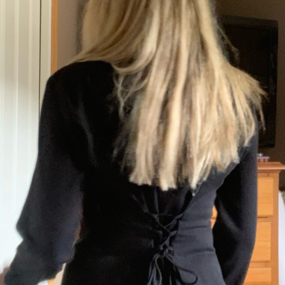 Black Blazer Dress Size 9 Smart Set 99s Retro - Picture 7 of 13